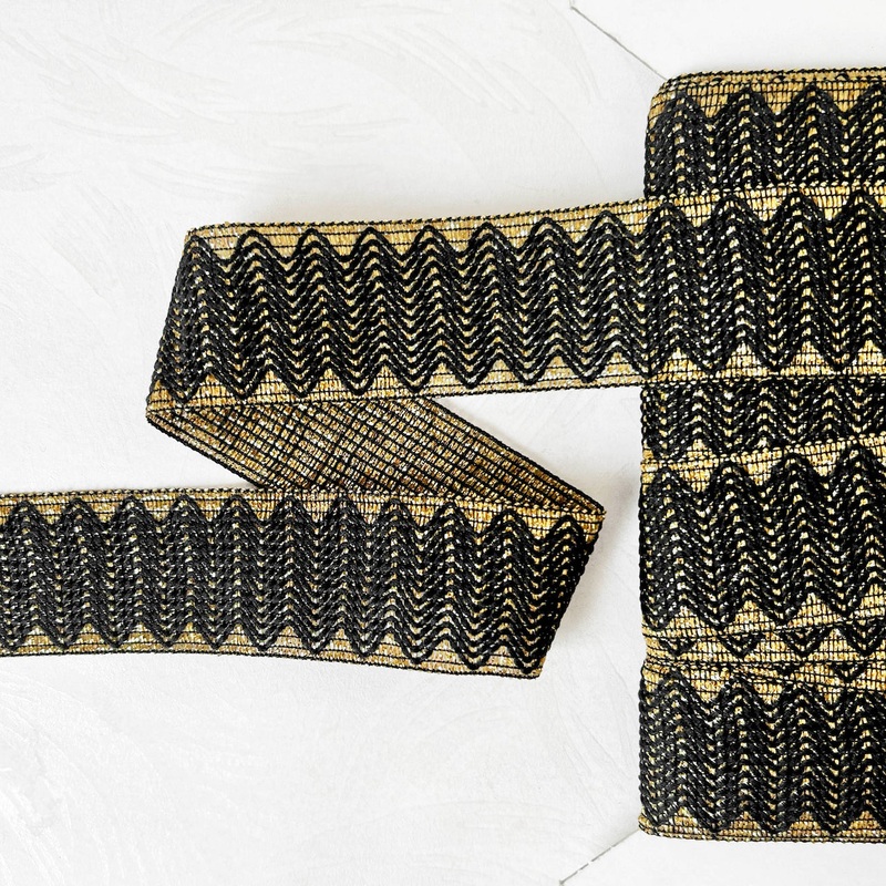 Metallic Weave Braid-Gold & Black