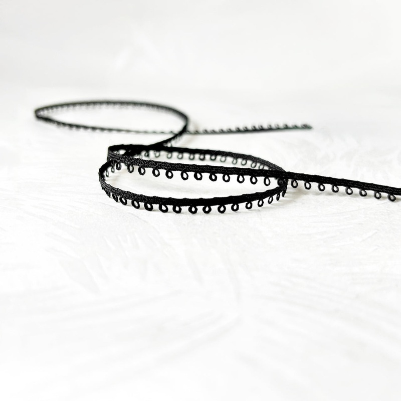 Micro Loop Black Edge Braid-Black-By the Yard & 288 Yard Roll