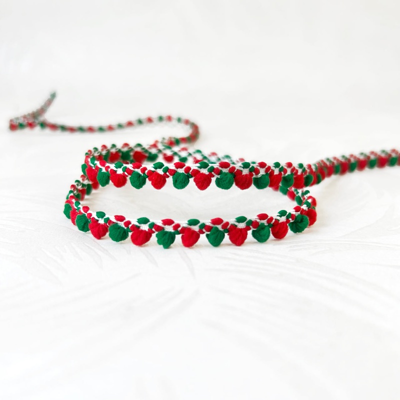 Red & Green Puff Braid-Red & Green