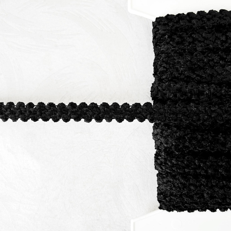 Scalloped Chenille Braid-Black