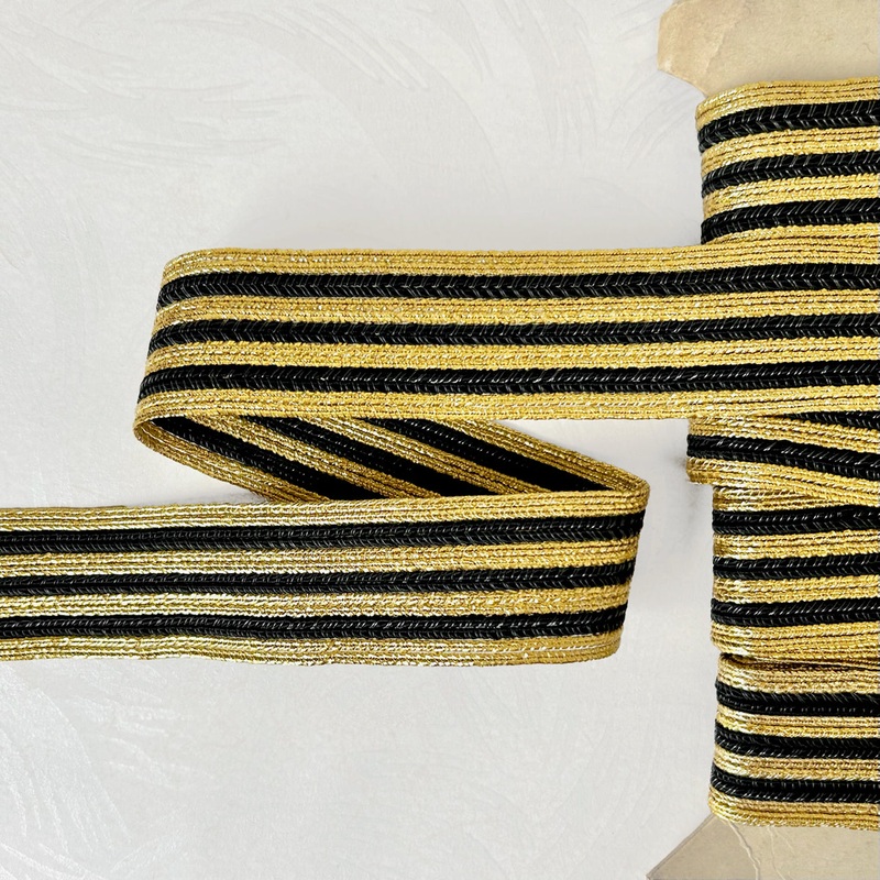 Stiff Metallic Soutache Stripe Braid