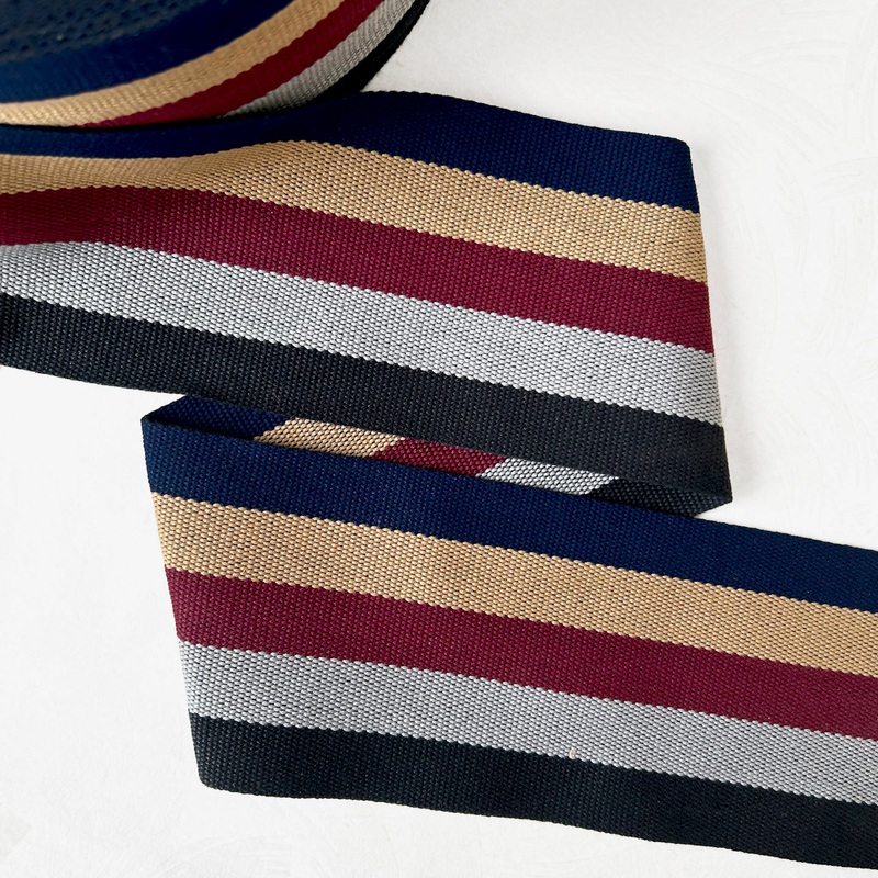 Striped Cotton Webbing-Midnight Stripes