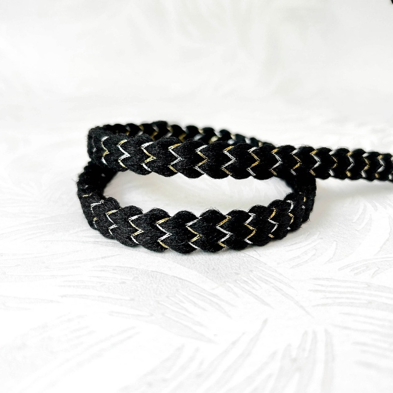 Thick Braid with Metallic Stitching