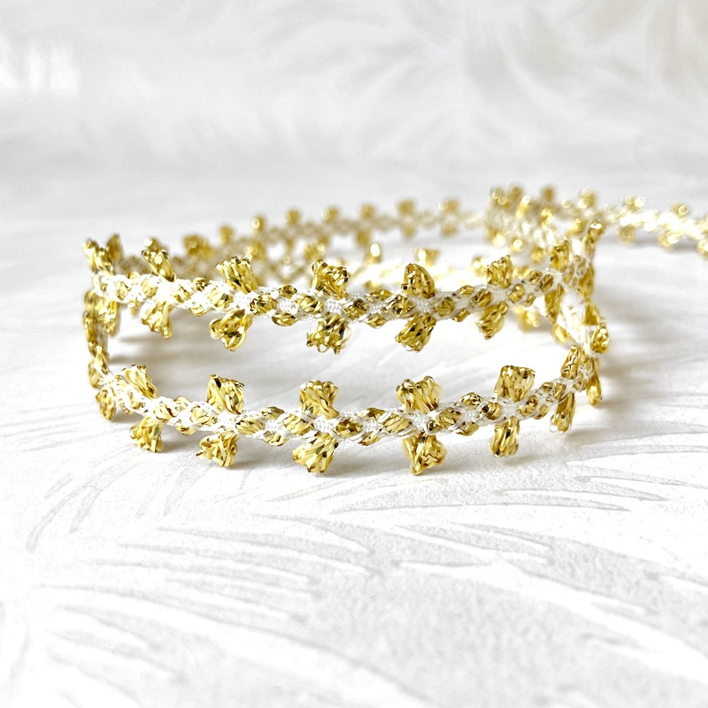 Wired Metallic Picot Edge Two Tone Braid