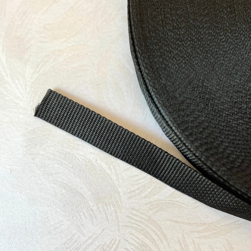 Book Strap Webbing Belting-Black-By the Yard & 100 Yard Roll
