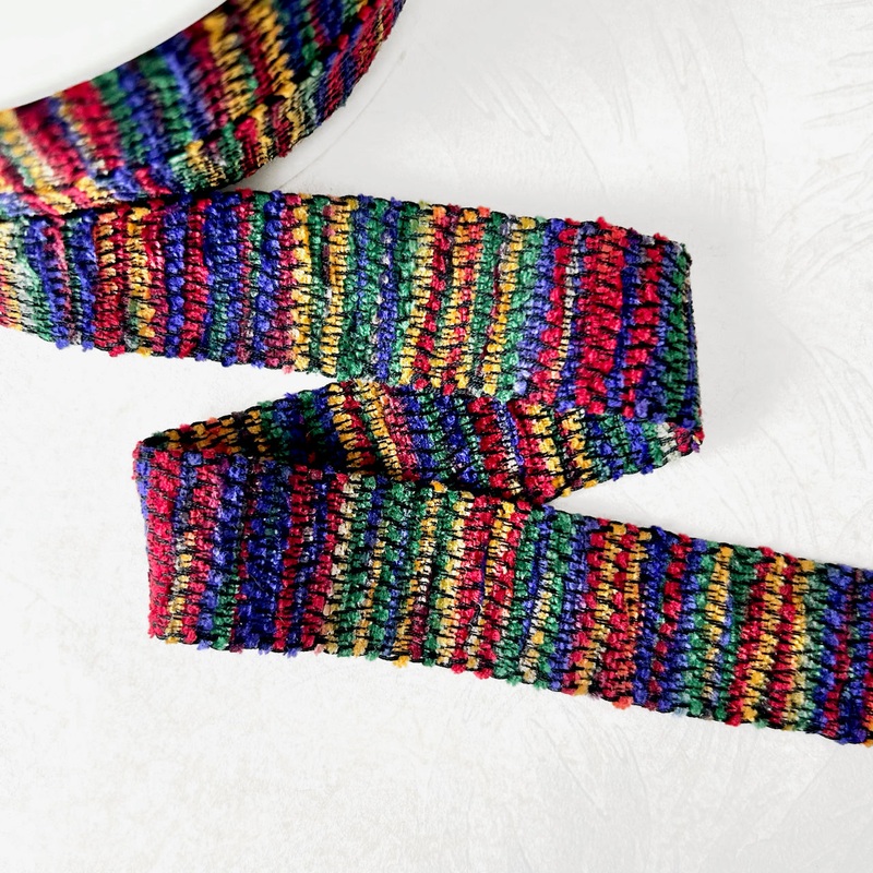 Chenille Galon Ribbon-Multicolor-By the Yard & 25 Yard Roll