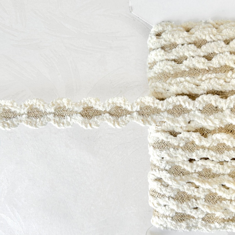 Chenille & Jute Braid-Ivory & Jute