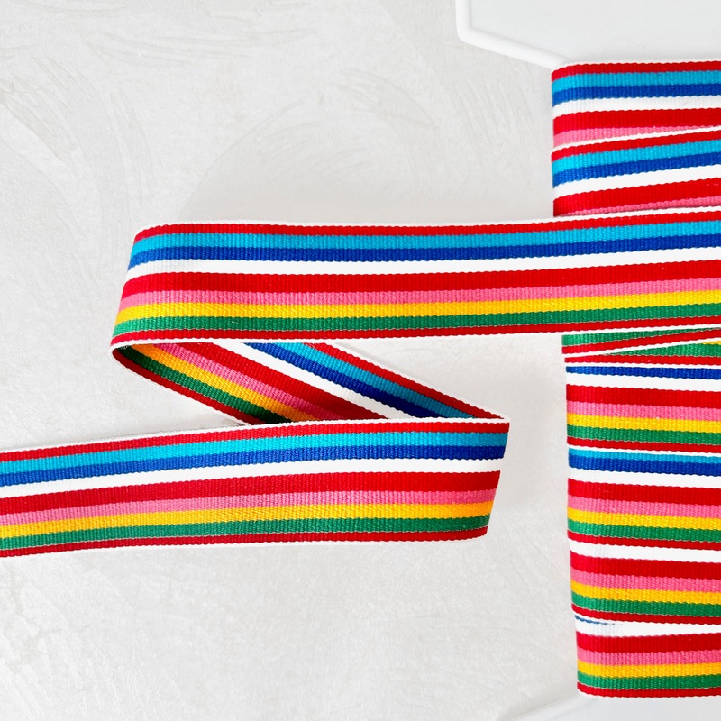 Colorful Striped Grosgrain-Rainbow