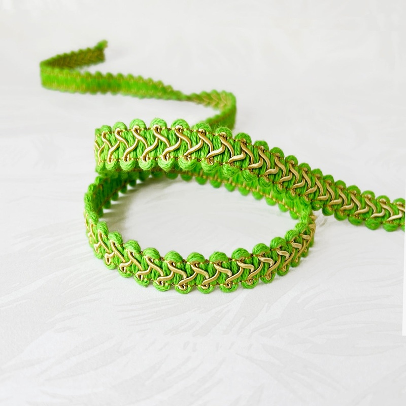 Cotton Gimp Braid-Green & Gold
