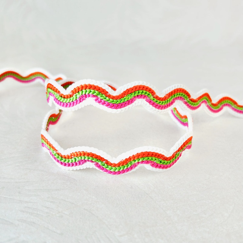 Decorative Rick Rack-Orange, Pink & Lime