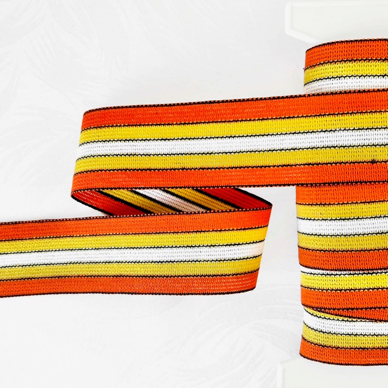Horizontal Stripe Braid-Orange & Yellow