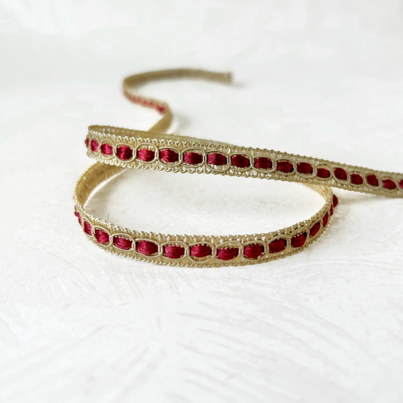 Inset Braid-Army Tan & Cardinal Red