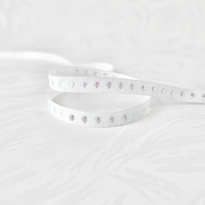 Iridescent Dot Tape-White & Iridescent-By the Yard & 36 Yard Board