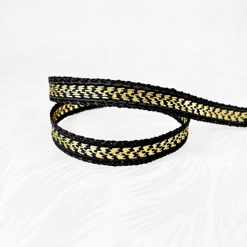 Metallic Rayon Braid-Black & Gold