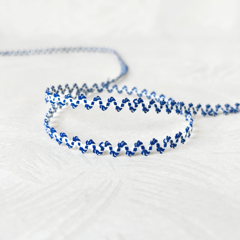 Narrow Dotted Rick Rack-Blue - By the Yard & Blue - 288 Yard Roll