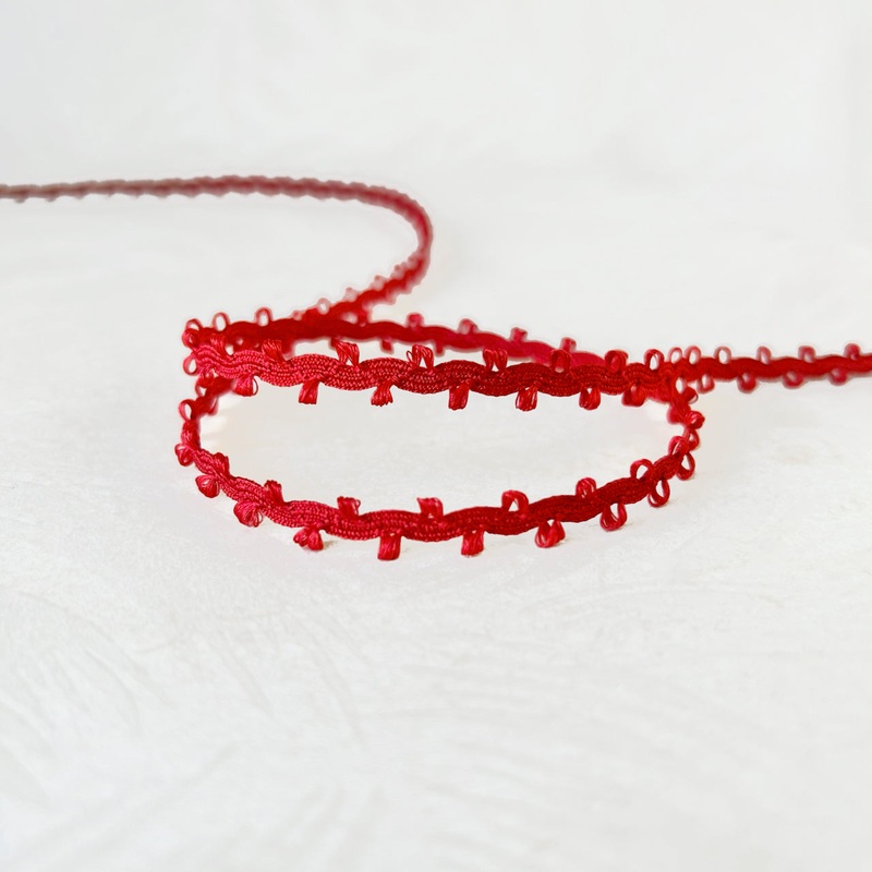 Red Picot Edge Trim-Red