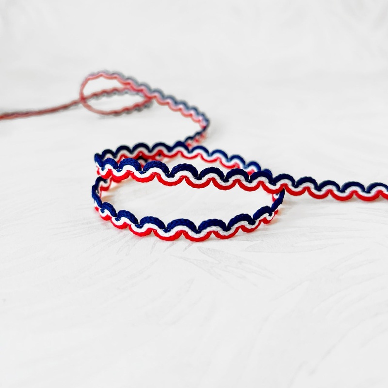 Red White & Blue Wave Braid-Red, White & Blue