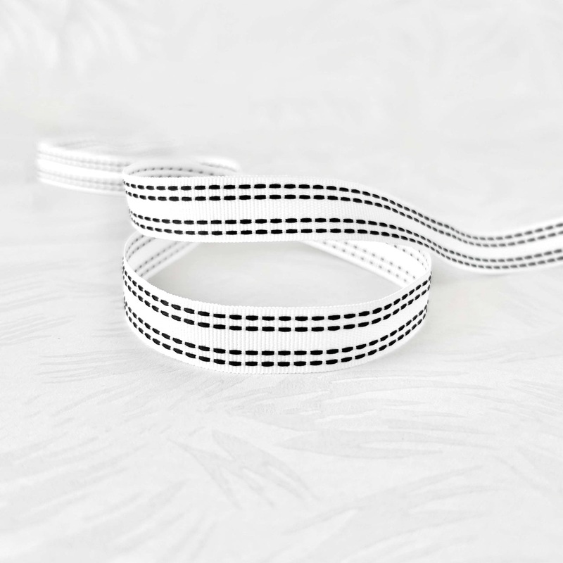 Saddle Stitch Tape-Black & White