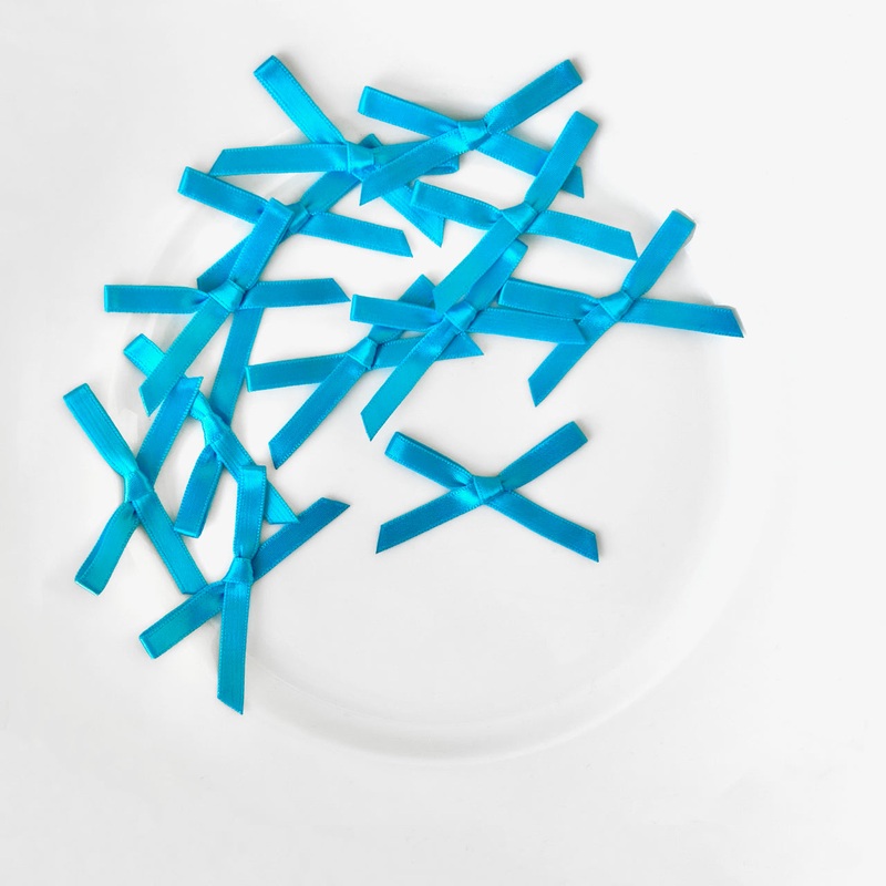 Satin Turquoise Tied Bow-Turquoise