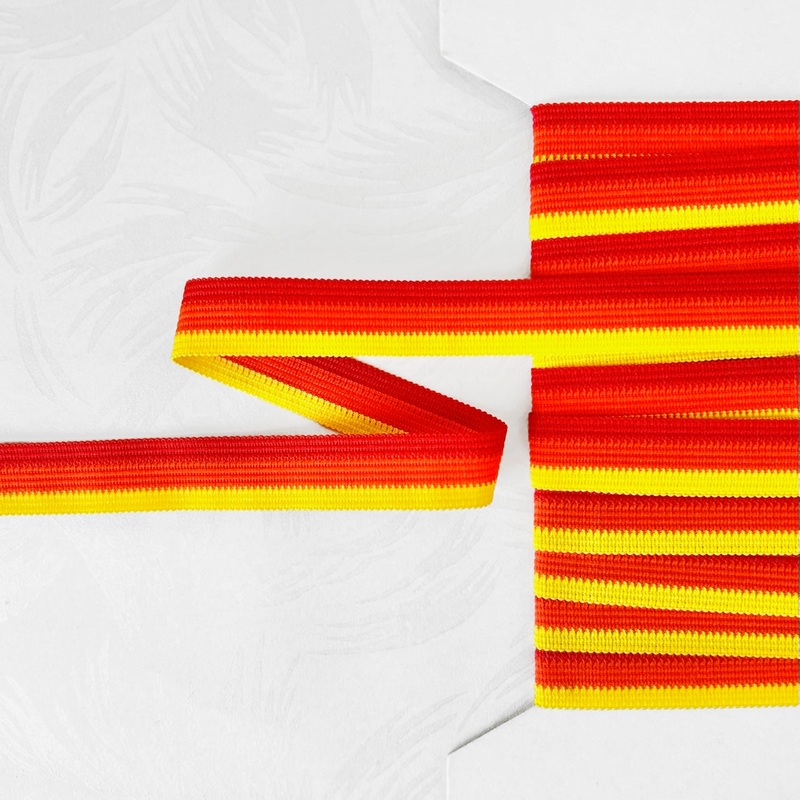 Striped Knit Braid-Red, Orange & Yellow