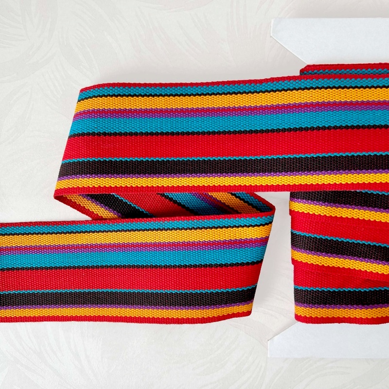 Striped Webbing 2-1/2-Red, Blue & Yellow