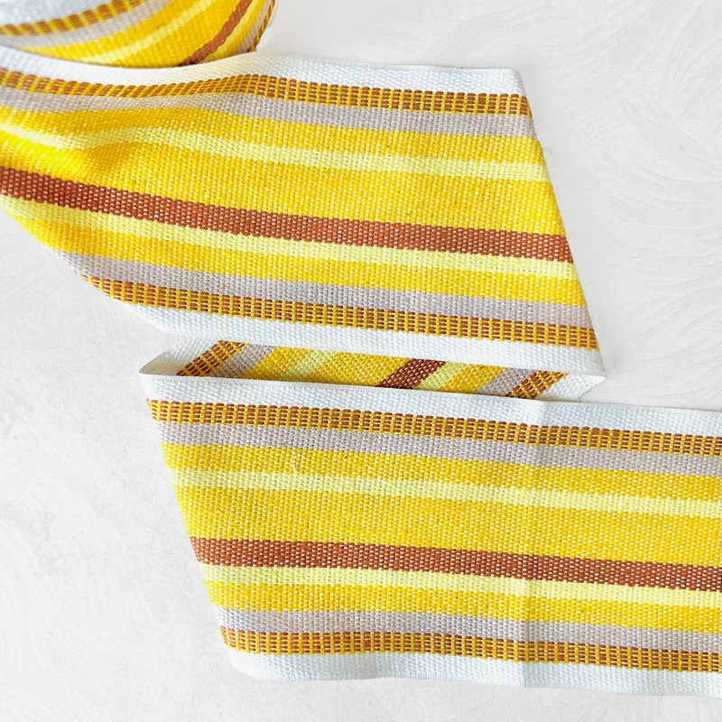 Wide Striped Woven Webbing 4-Yellow
