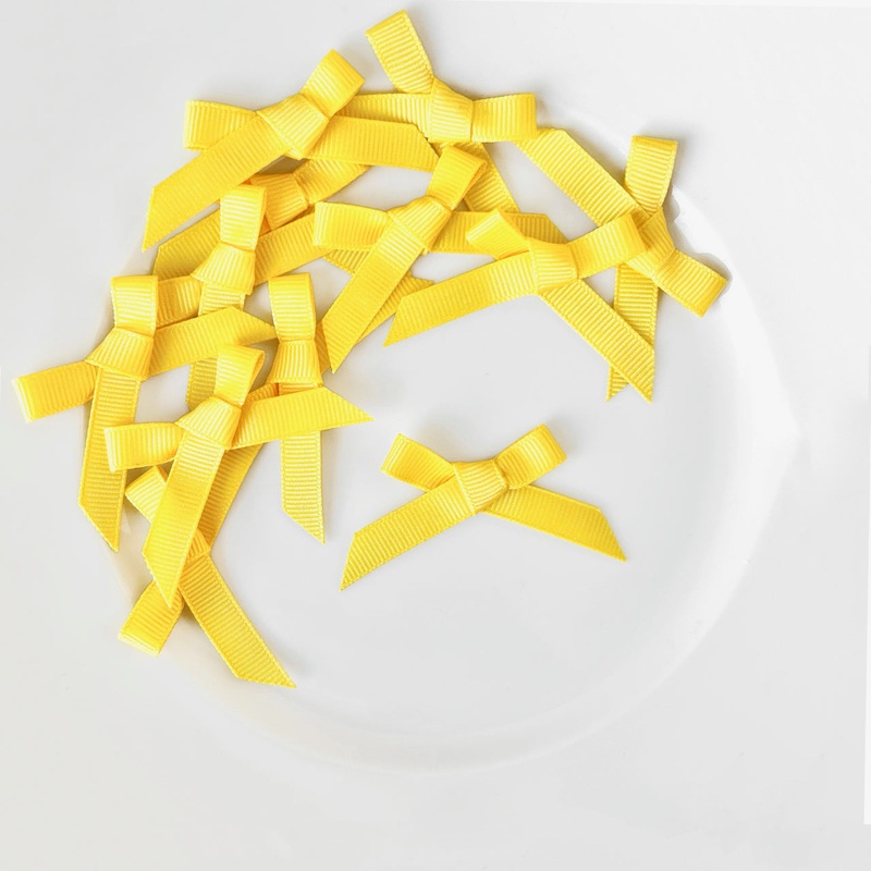 Yellow Grosgrain Tied Bow-Yellow