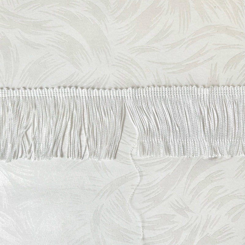 Chainette Fringe 3-White