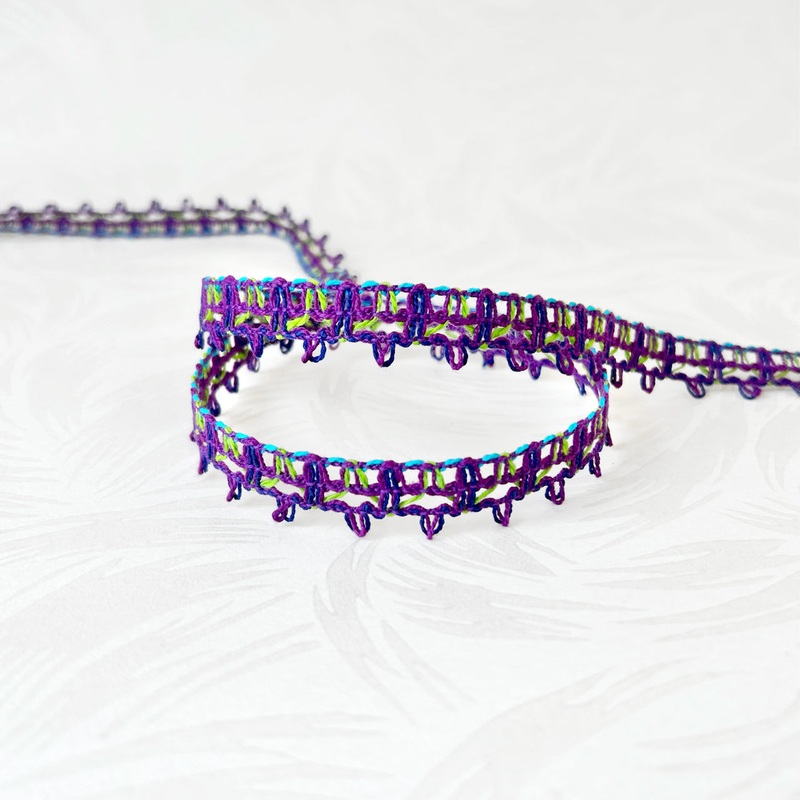 Colorful Open Weave Braid-Purple