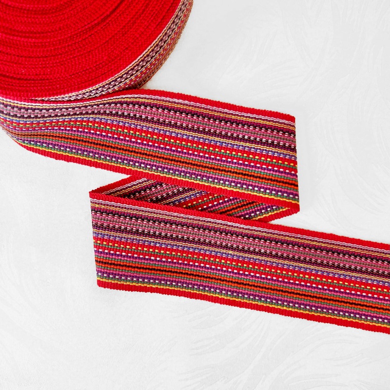Colorful Striped Webbing-Red