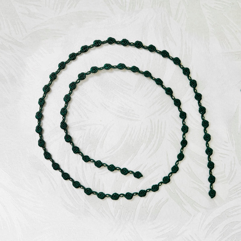 Floral Rococo Braid-Green & Gold