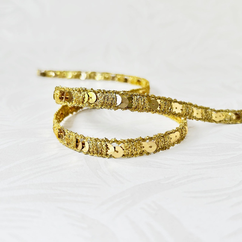 Metallic Gold Sequin Trim-Gold