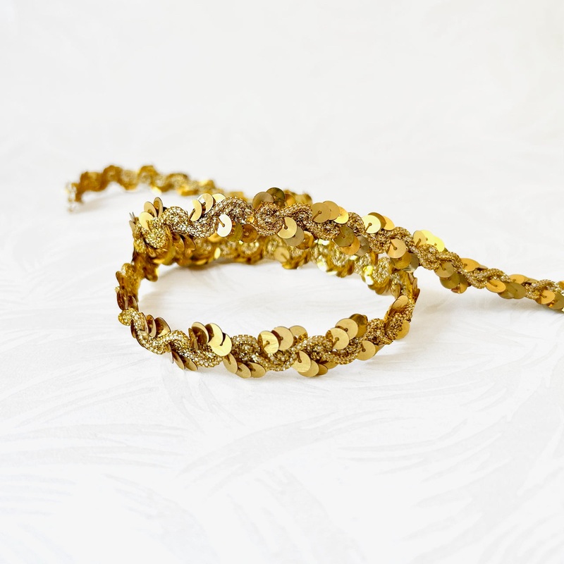 Metallic Sequin Trim-Gold