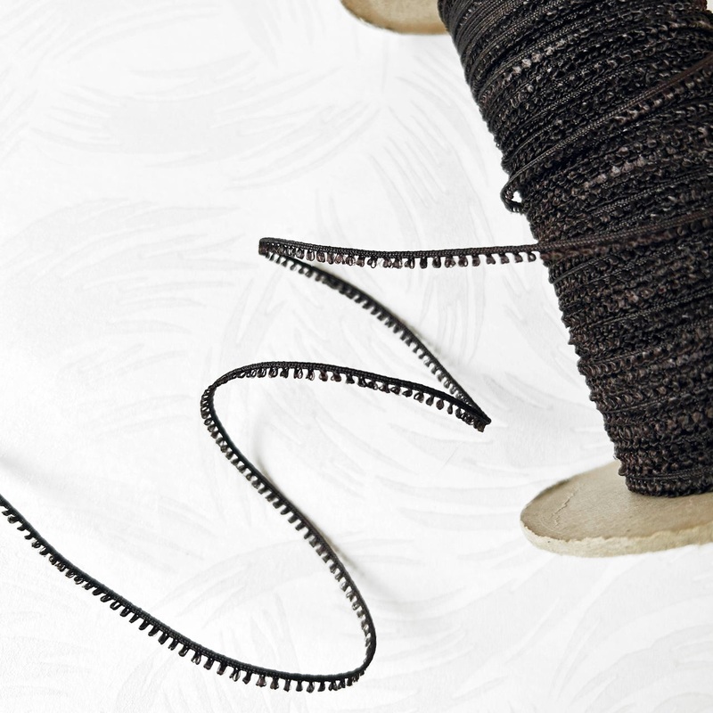 Narrow Picot Edge Trim-Dark Brown