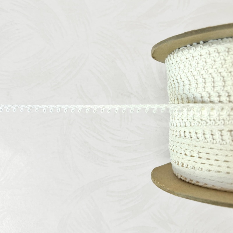 Picot Edge Loop Trim-Off White-By the Yard & 288 Yard Roll