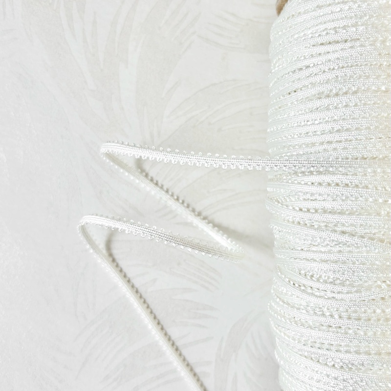 Picot Edge Mini-Loop Trim-White-By the Yard & 144 Yard Roll
