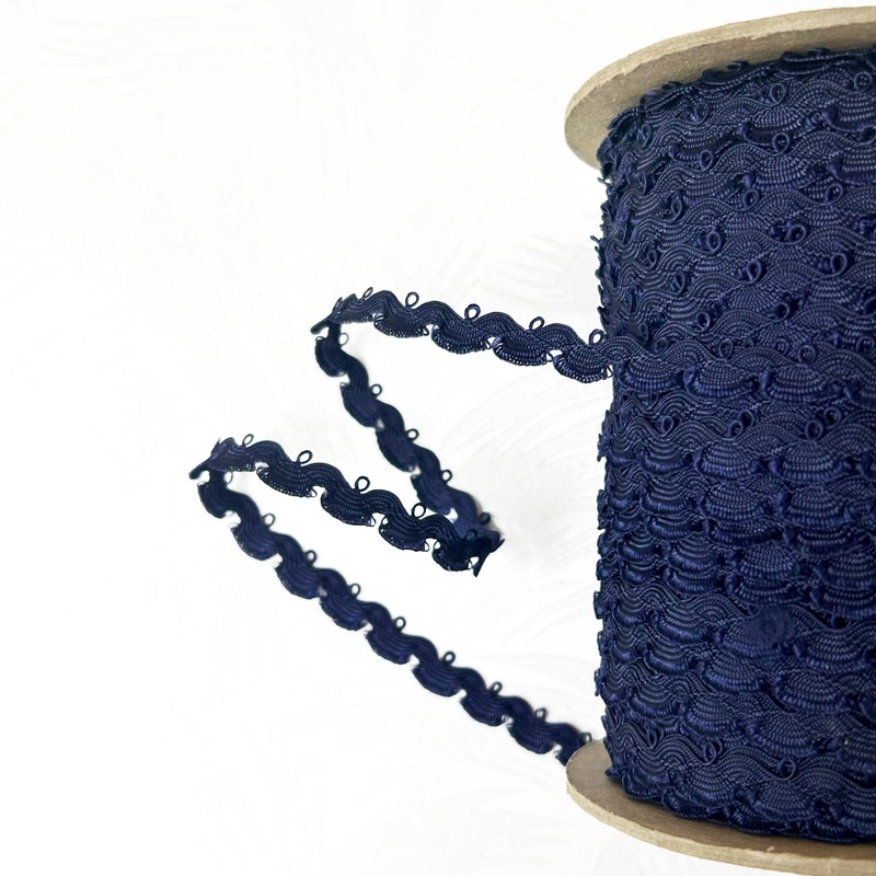Scalloped Loop Braid-Navy-By the Yard & 144 Yard Roll