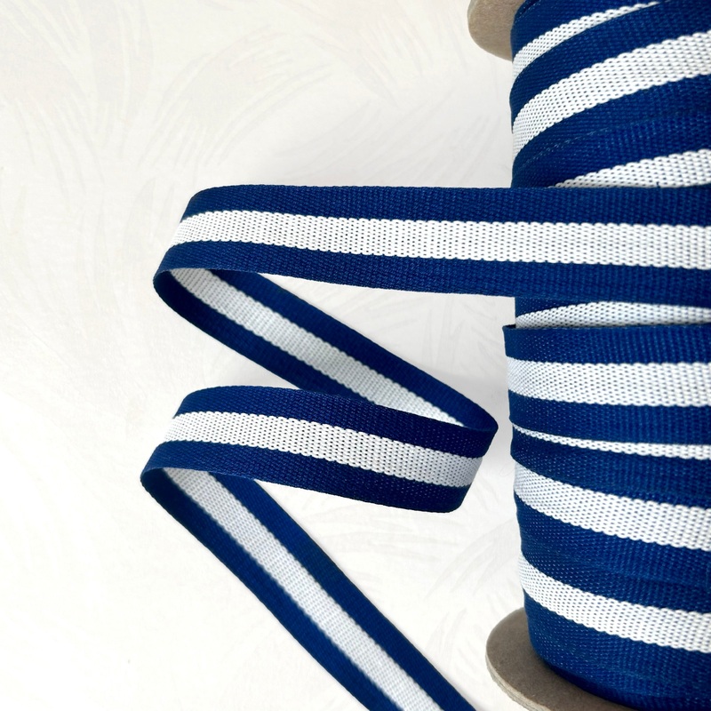 Striped Cotton Tape-Blue & White