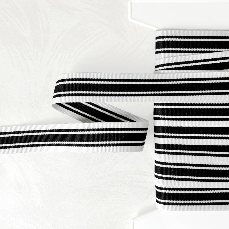 Striped Grosgrain-Black & White