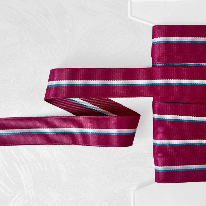 Striped Grosgrain Ribbon-Purple & Blue
