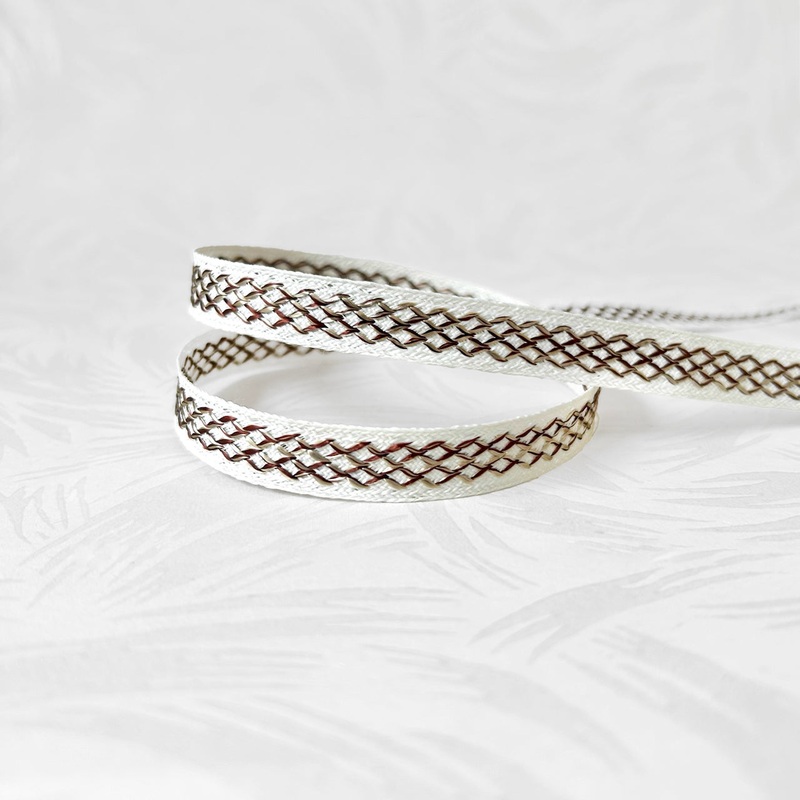 Vintage Sisal Braid-Brown & Tan on White