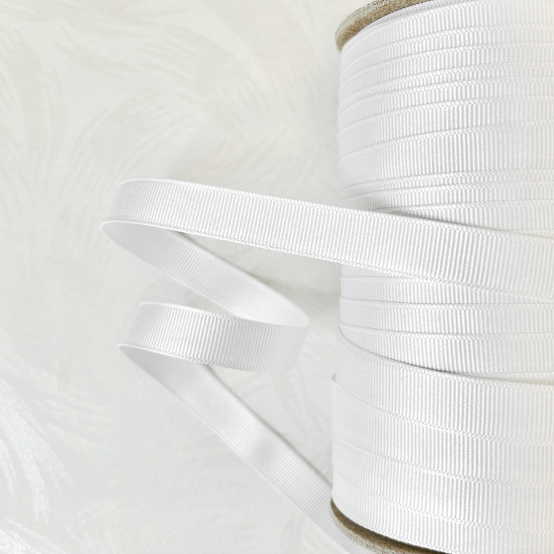 White Grosgrain-White-By the Yard & 100 Yard Roll