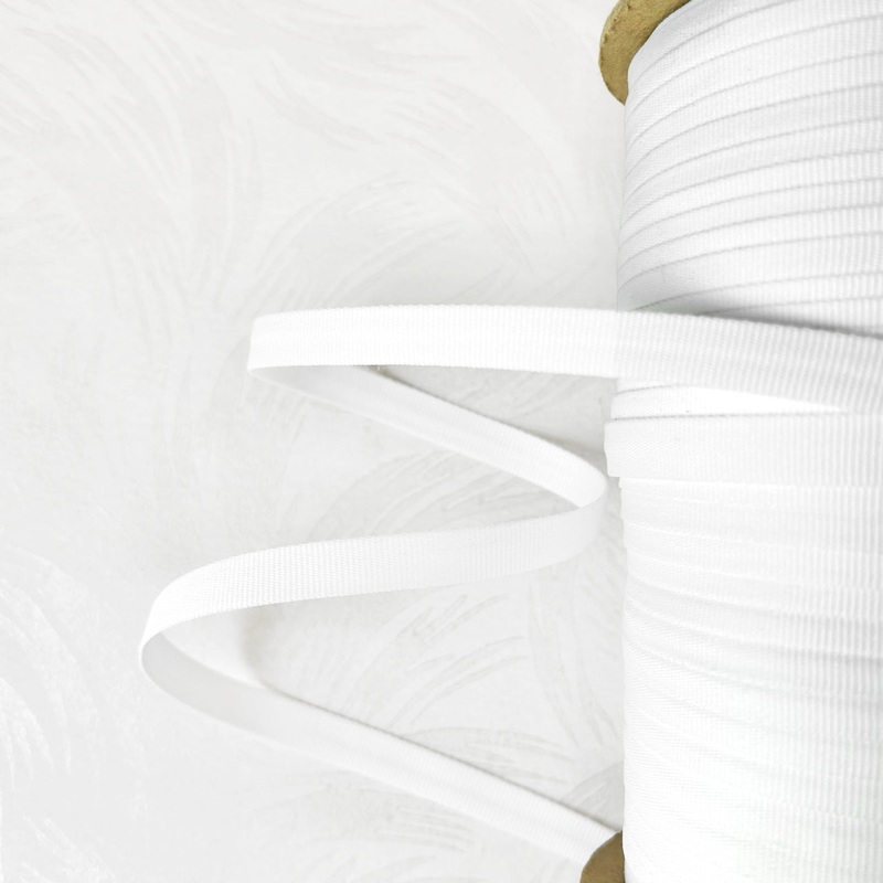 White Tubular Grosgrain-White-By the Yard & 144 Yard Roll