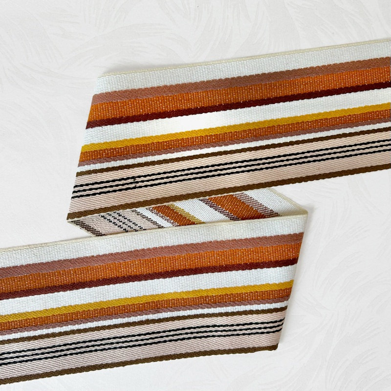Wide Striped Woven Webbing 4-Brown & Rust