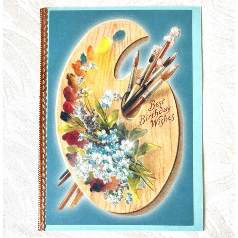 Best Birthday Wishes Paint Pallet - Handmade Greeting Card