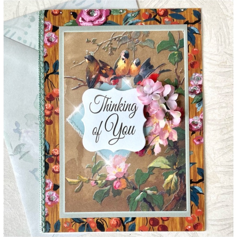 Birds and Wood - Handmade Greeting Card