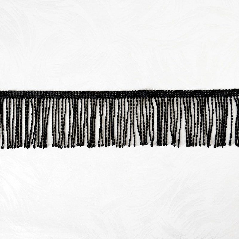Black Chainette Fringe 2-3/4-Black