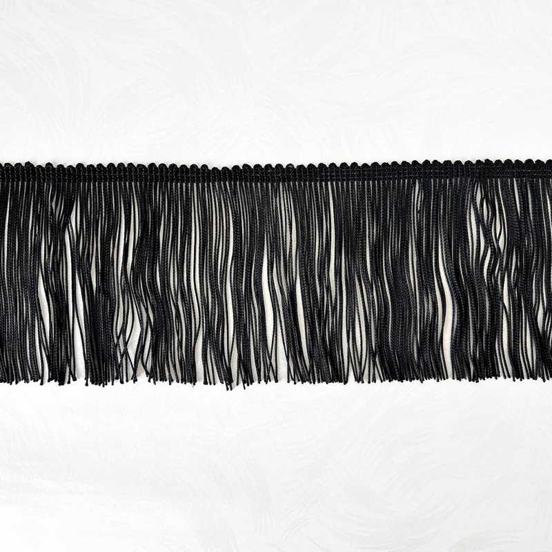 Black Chainette Fringe 5-Black