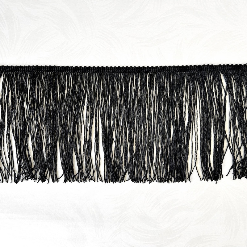Black Chainette Fringe 6-Black