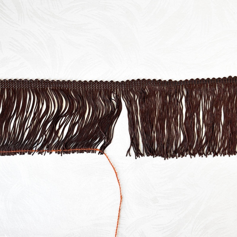 Brown Chainette Fringe 4-Brown-By the Yard & 36 Yard Board